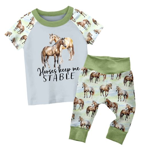 Horses keep me stable kids boy clothing set