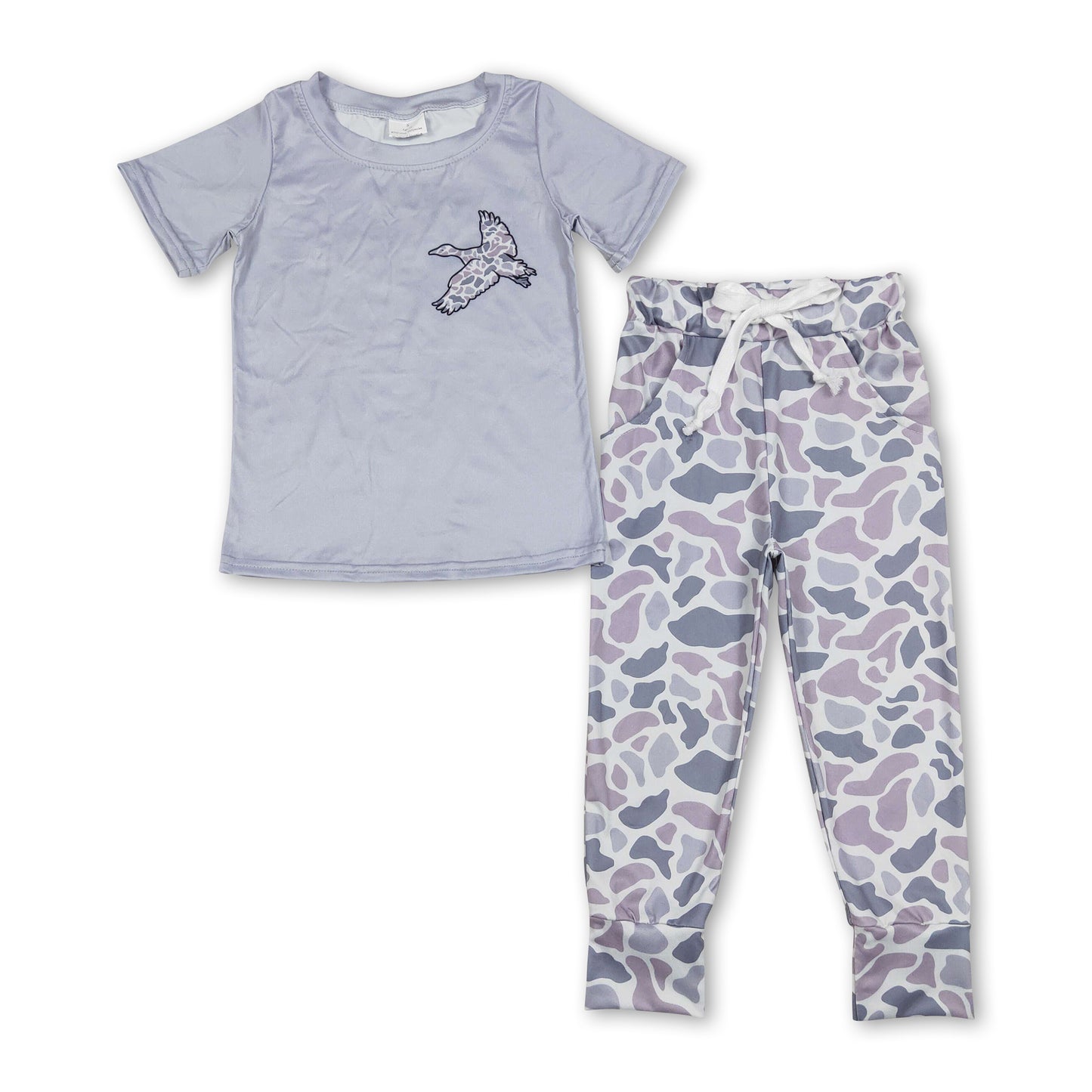 Grey duck top camo pocket pants boys clothing