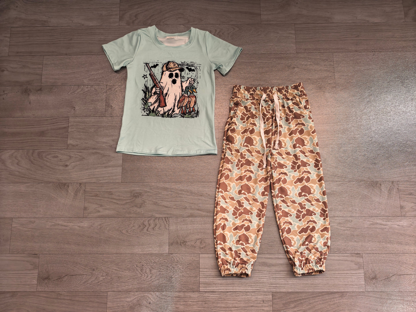 Short sleeves ghost duck camo boys Halloween outfits