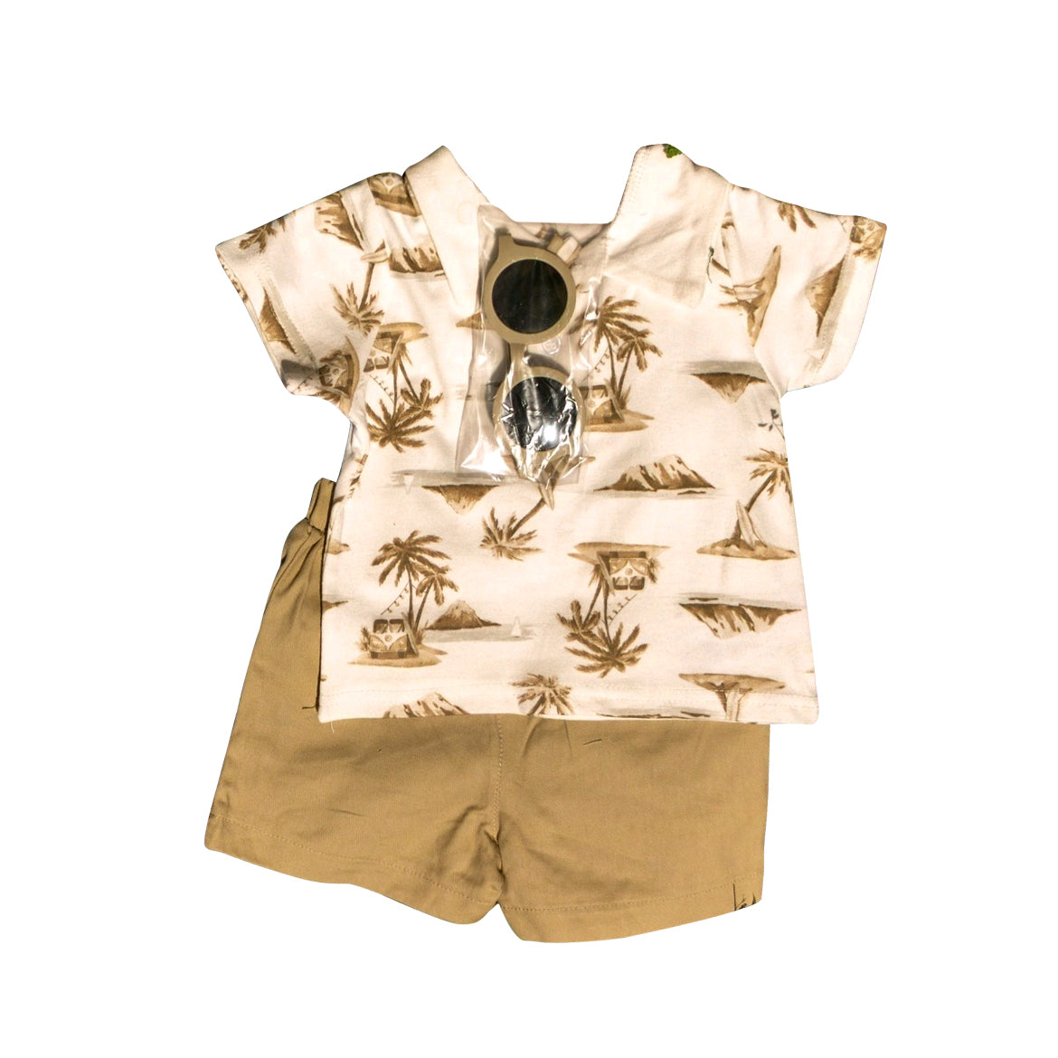 Short sleeves trees camping kids boys clothing set