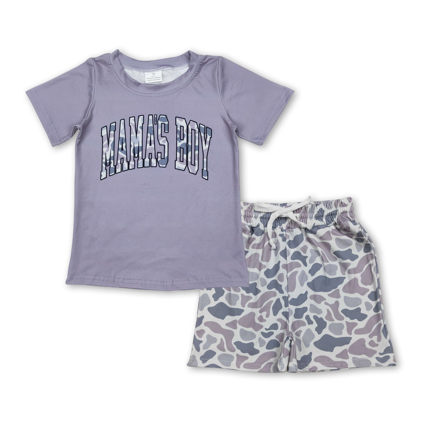 Short sleeves mama's boyo top camo shorts kids outfits