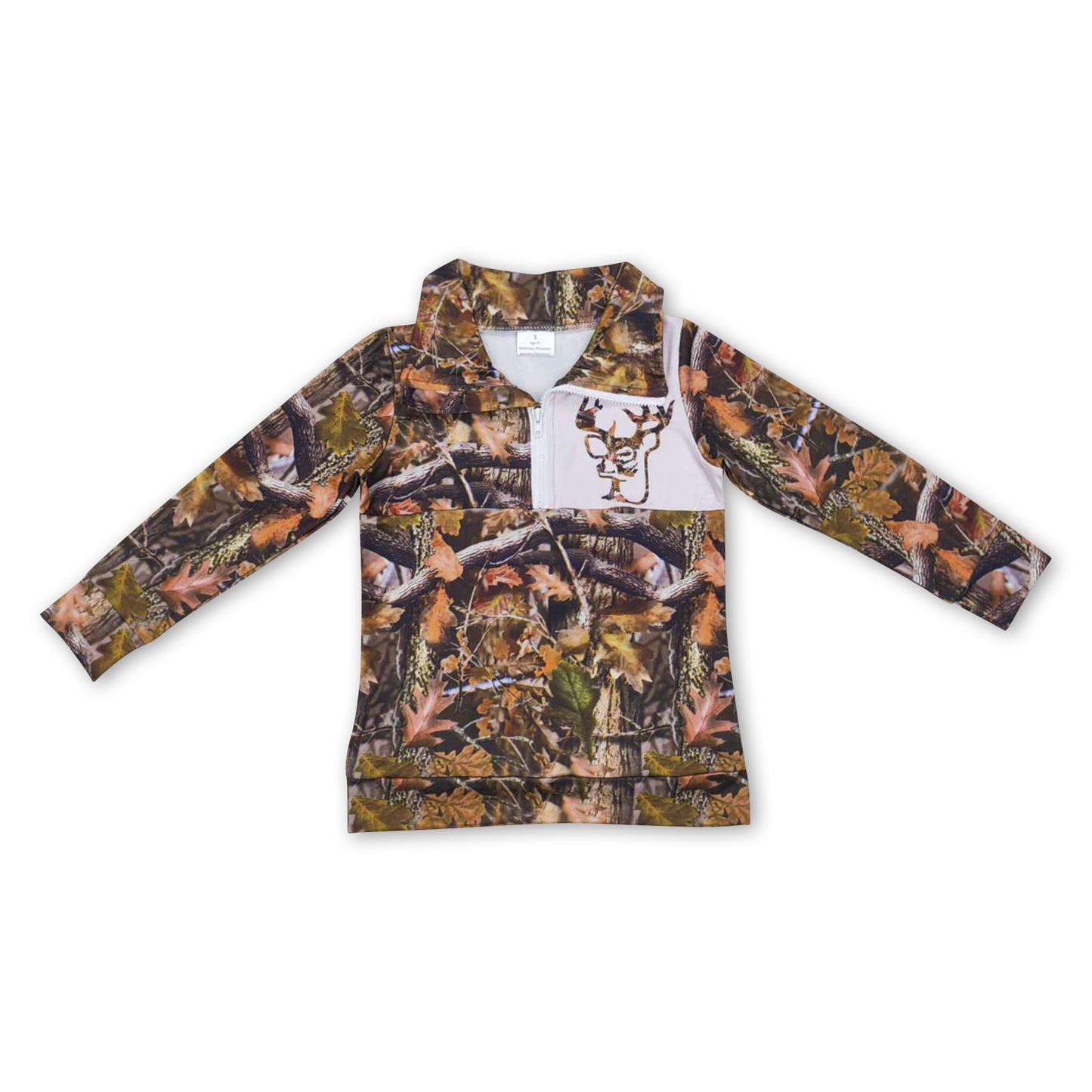 Deer plaid camo kids boy hunting pullover