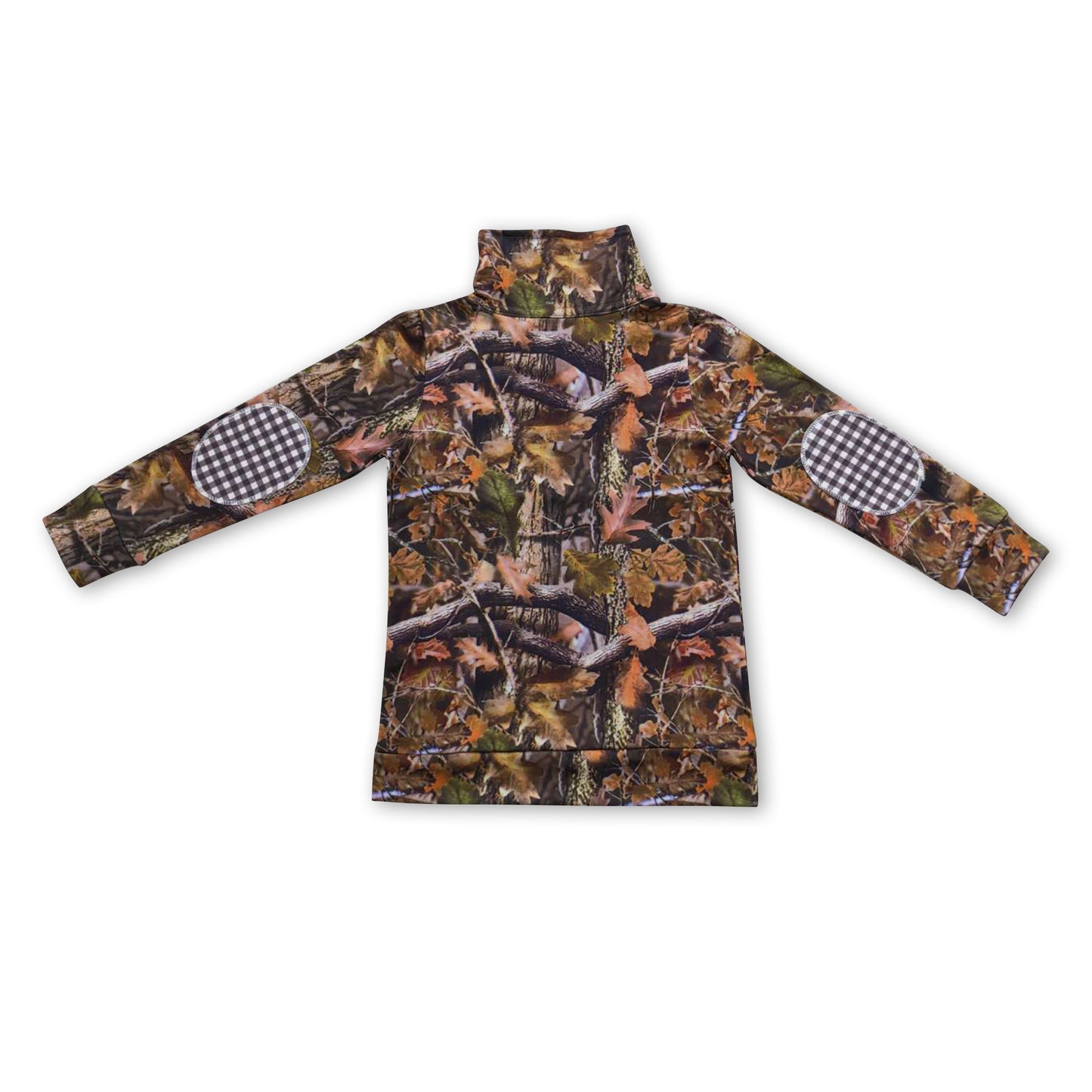 Deer plaid camo kids boy hunting pullover