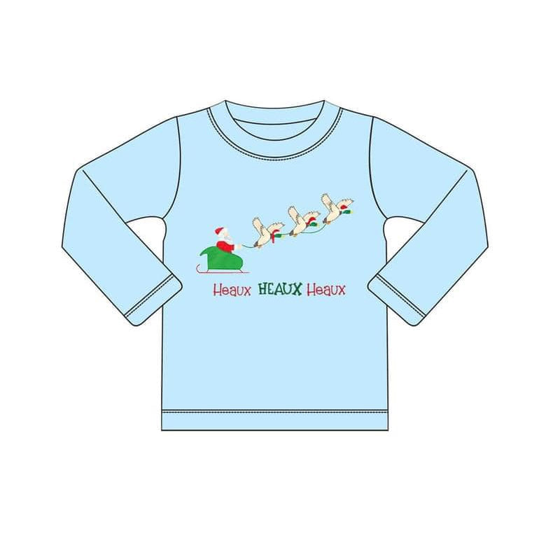 Long sleeves santa duck kids boys Christmas shirt
