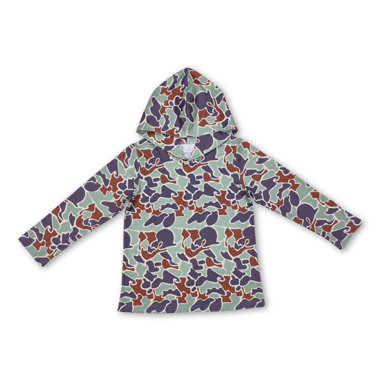 Long sleeves mint camo kids boys hoodie