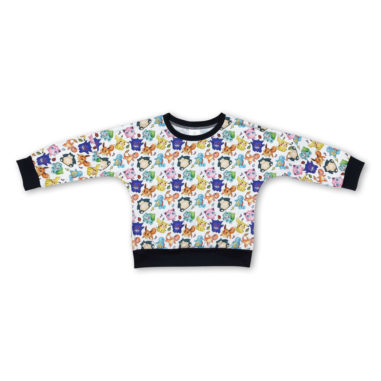 Black long sleeves turtle squirrel kids boys shirt