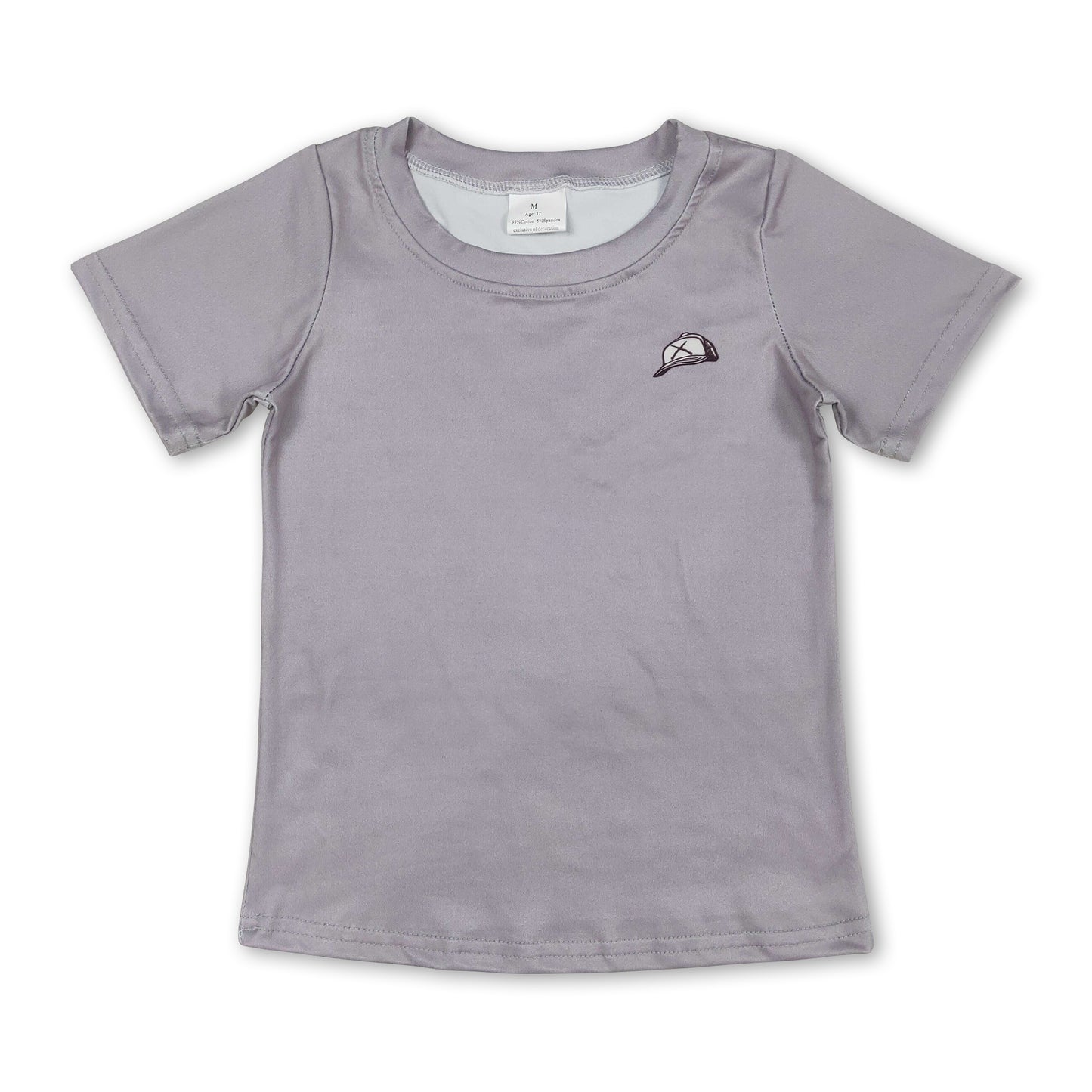 Short sleeves Grey dog kids boys shirt