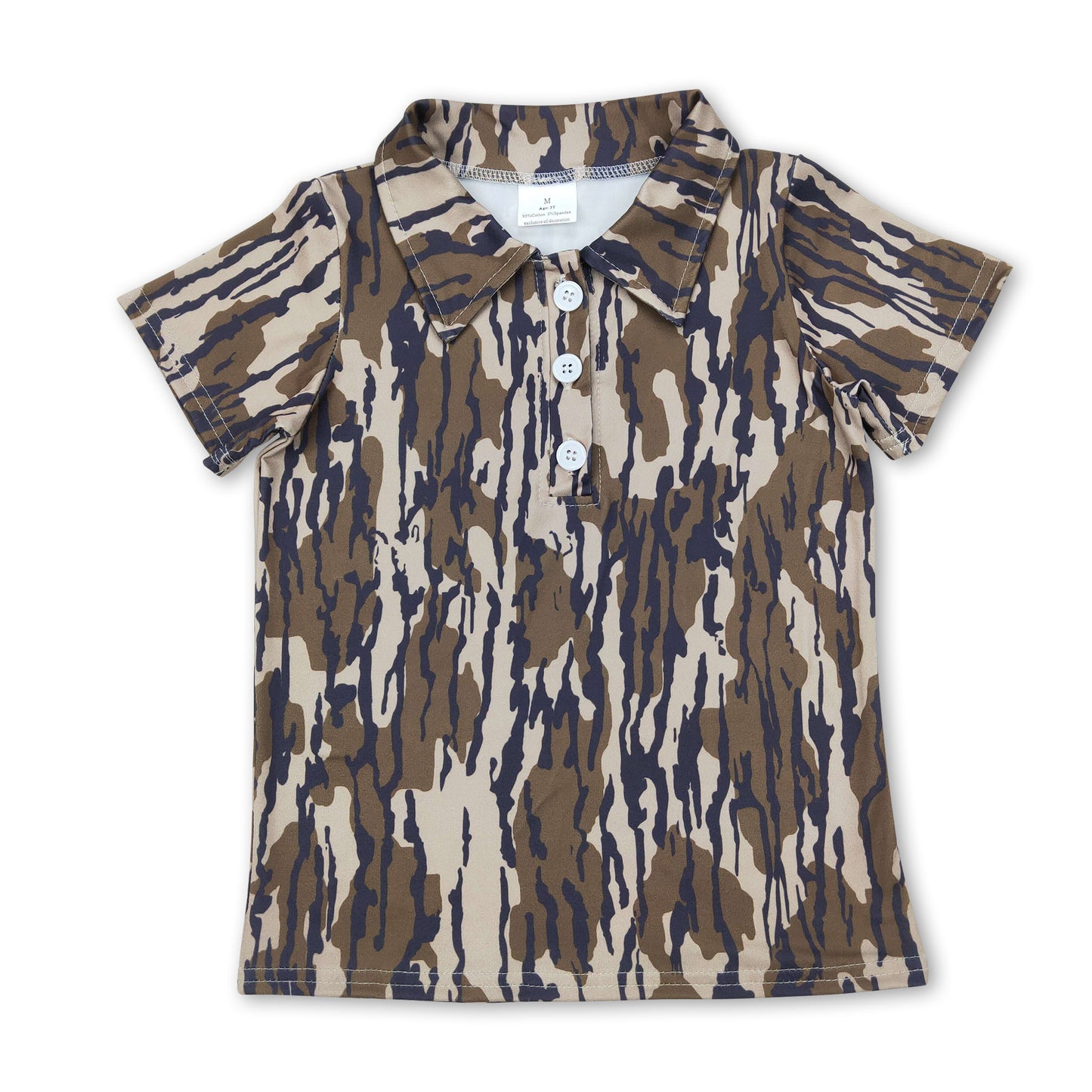 Camo short sleeves boys polo shirt