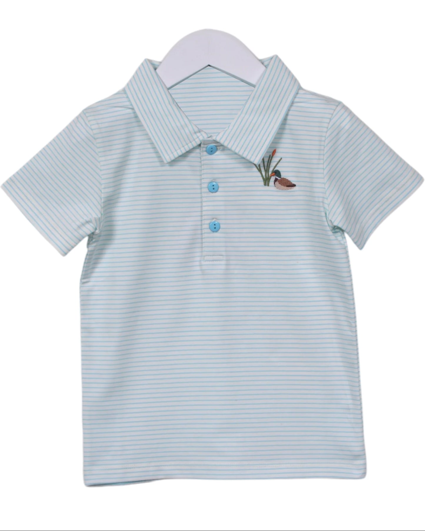 Short sleeves stripe duck kids boys polo shirt