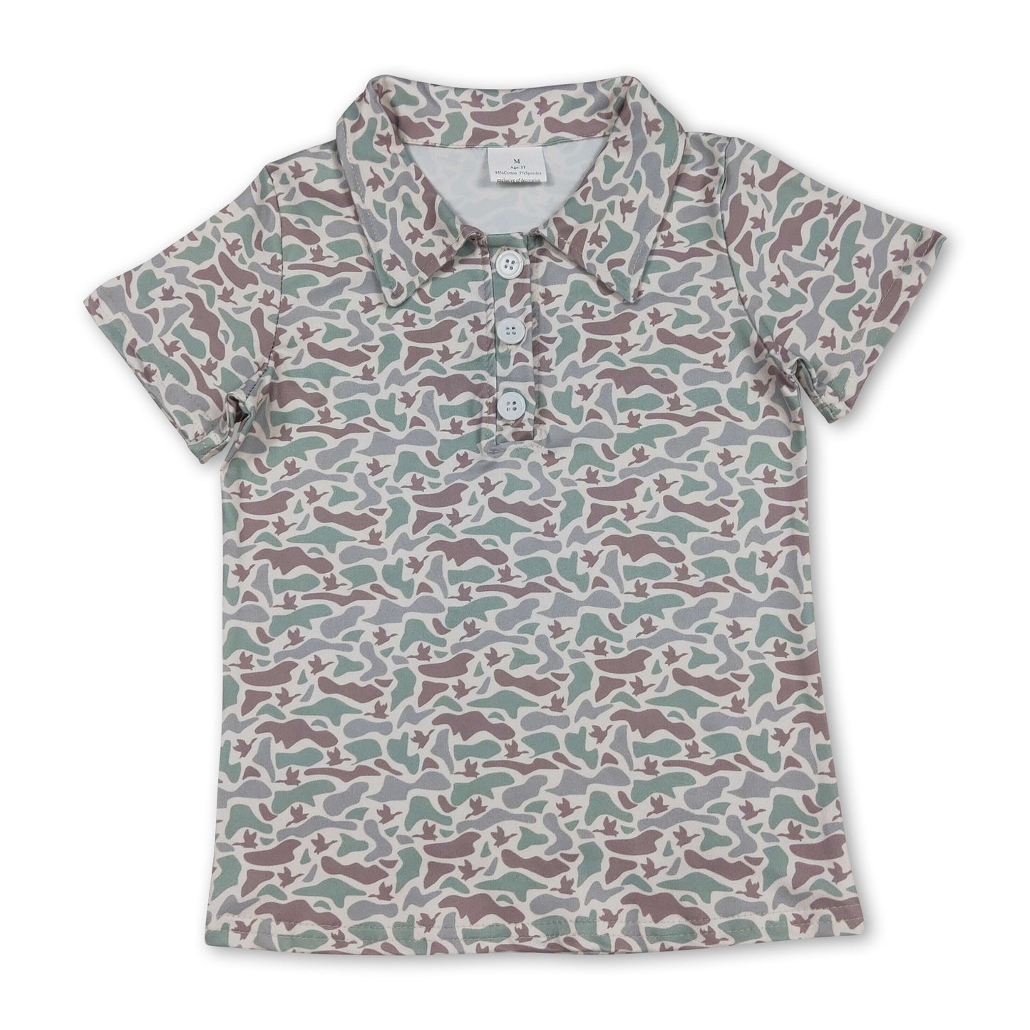 Short sleeves duck camo kids boys polo shirt