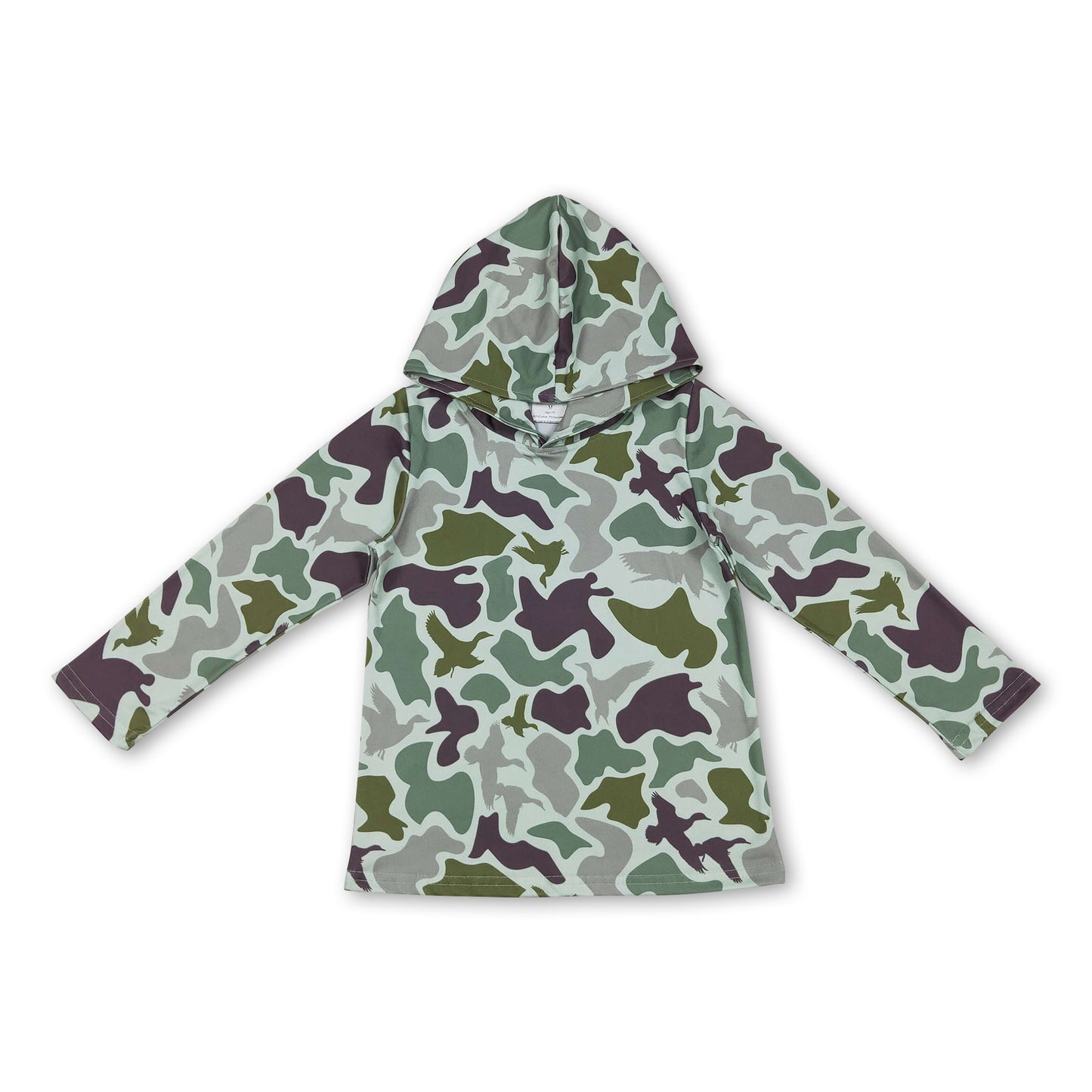 Long sleeves duck green camo kids boys hoodie