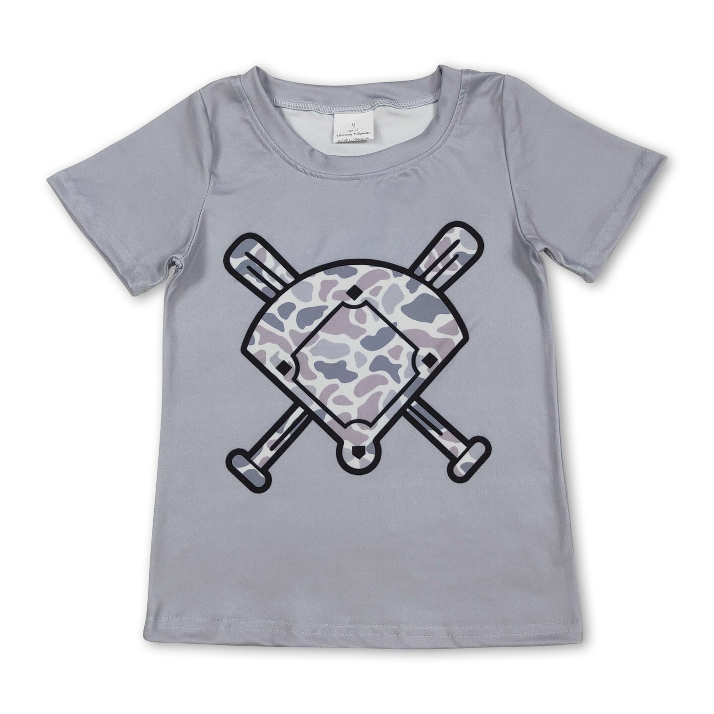 Short sleeves golf grey camo kids boys T-shirt