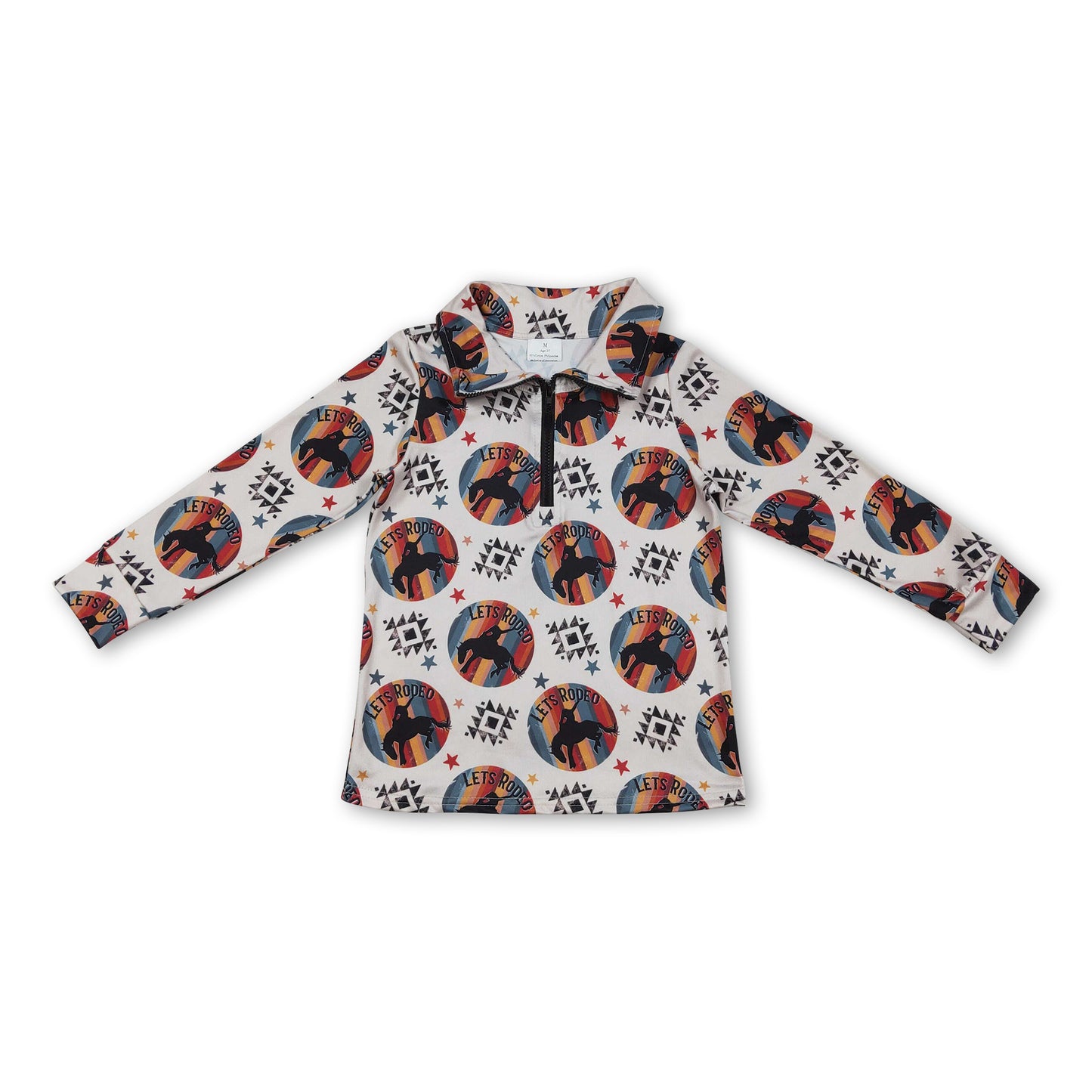 Long sleeves let's rodeo western boys zipper pullover