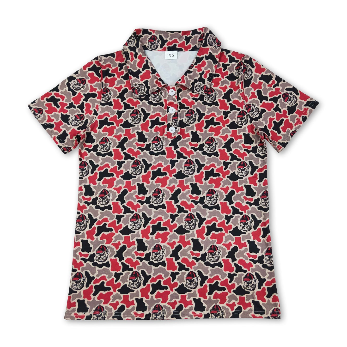 Short sleeves camo dog G adult men team polo shirt