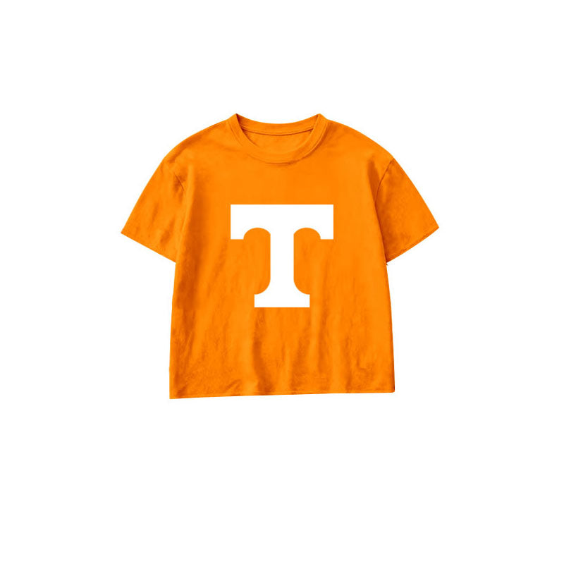Short sleeves orange T kids boys team shirt