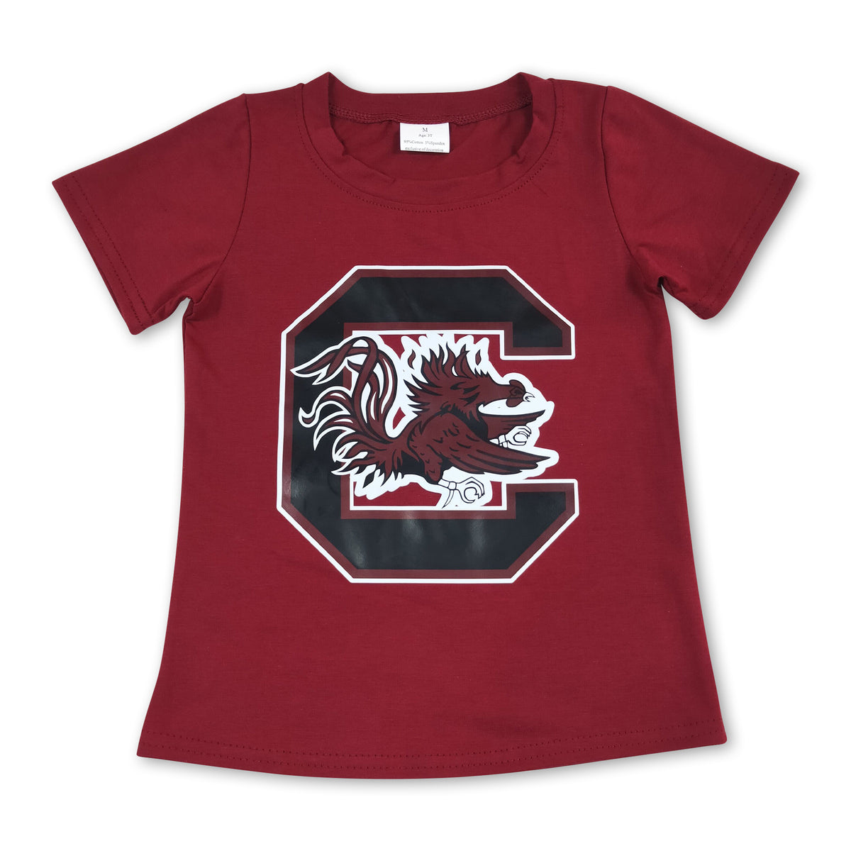 Short sleeves maroon kids boys summer team shirt