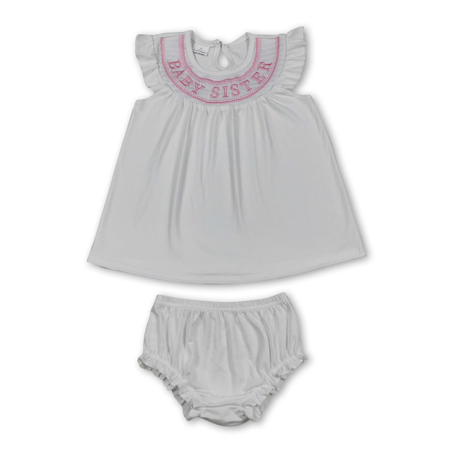 Flutter sleeves baby sister tunic bummies girls outfits