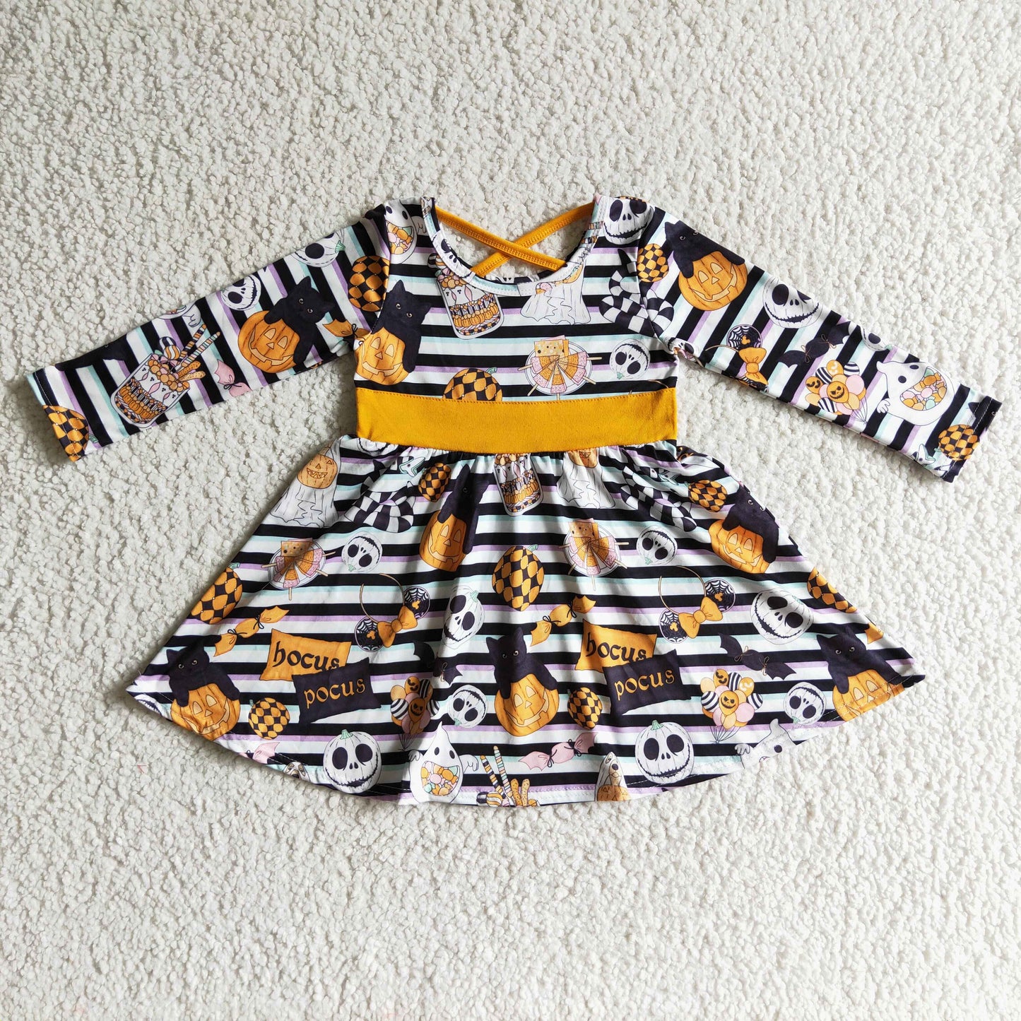 Witches ghost pumpkin kids girls Halloween dresses