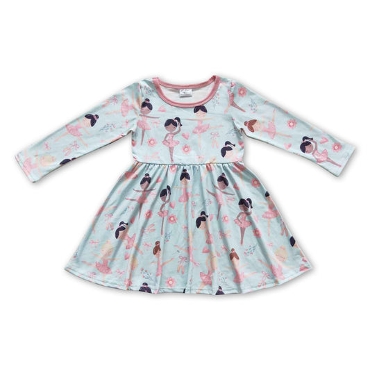 Long sleeves dance ballet baby girls dresses
