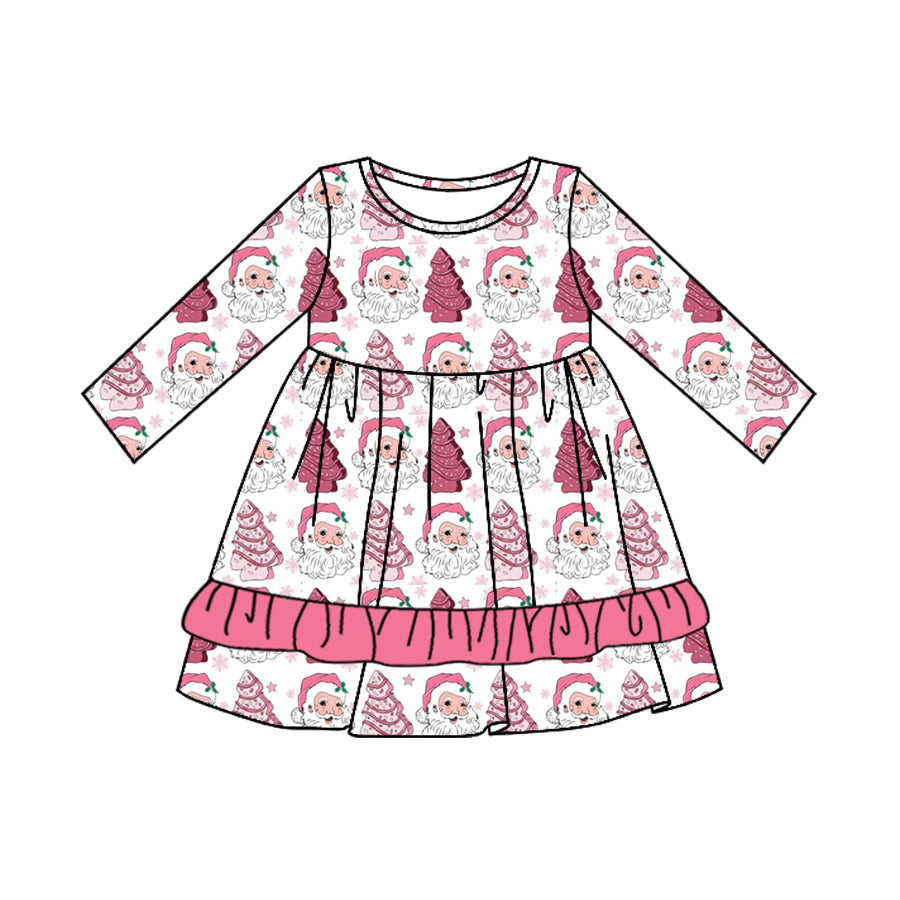 Christmas tree cake santa baby girls dresses