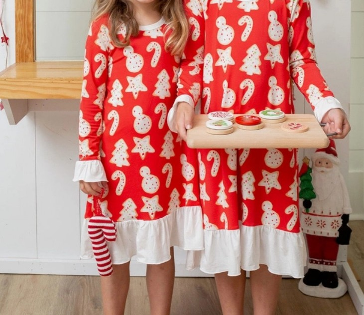 Christmas tree snowman candy cane girls night dress