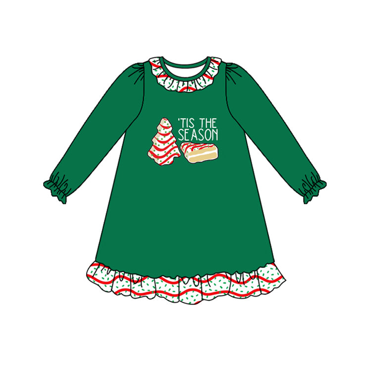 'Tis the season Christmas tree cakes girls ruffle dresses