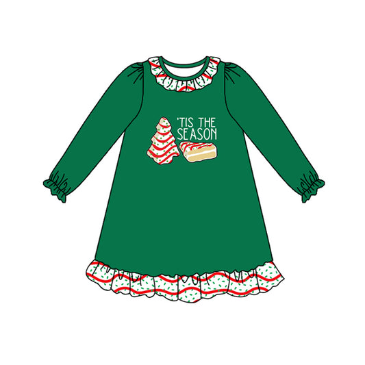 'Tis the season Christmas tree cakes girls ruffle dresses