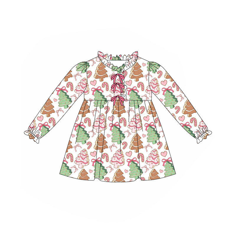 Christmas tree cake candy cane kids girls dresses