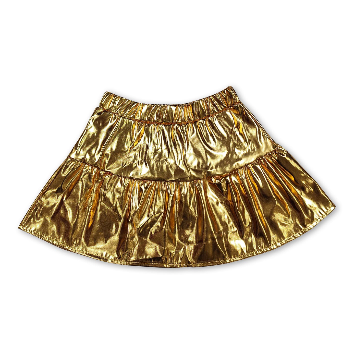 Gold color kids girls summer skirt