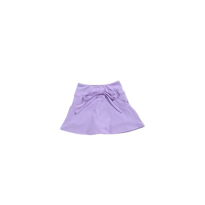 Lavender pockets kids girls active wear skirt