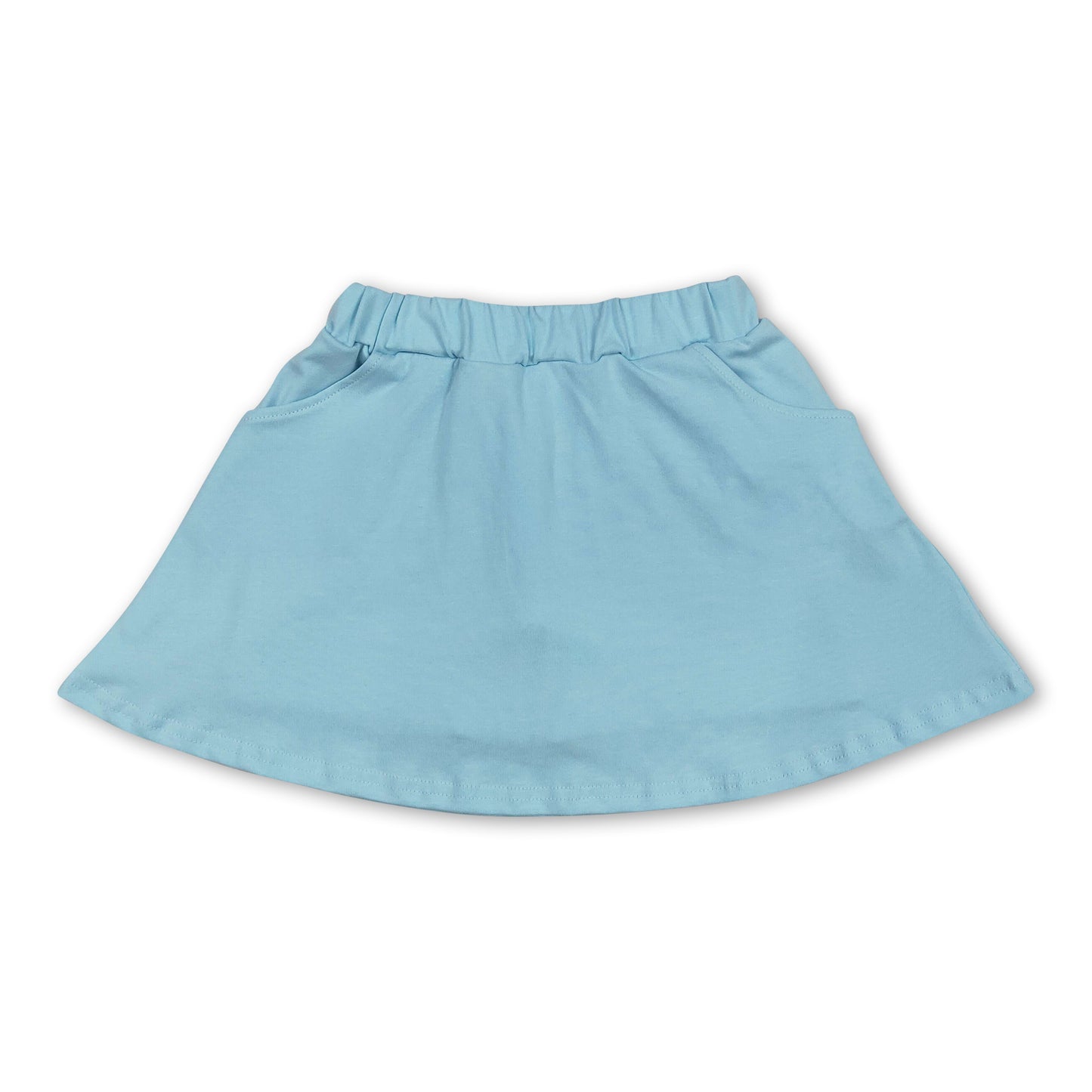 Aqua cotton pocket kids girls summer skirt