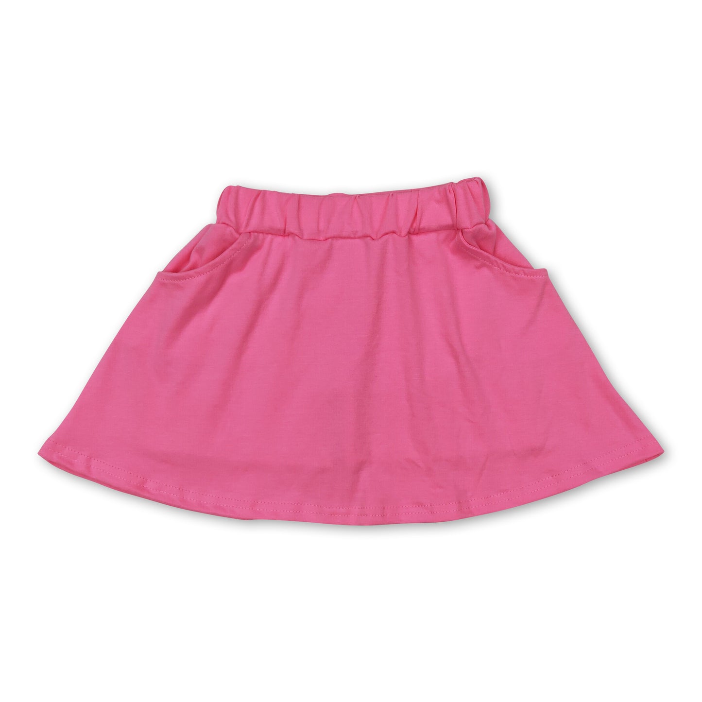 Pink cotton pocket kids girls summer skirt
