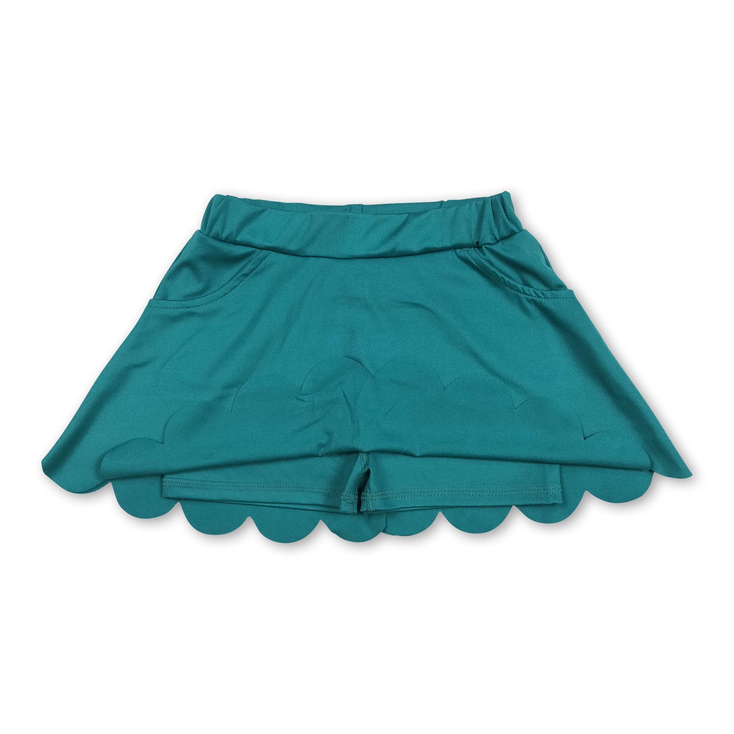 Green pockets kids girls summer activewear skirt