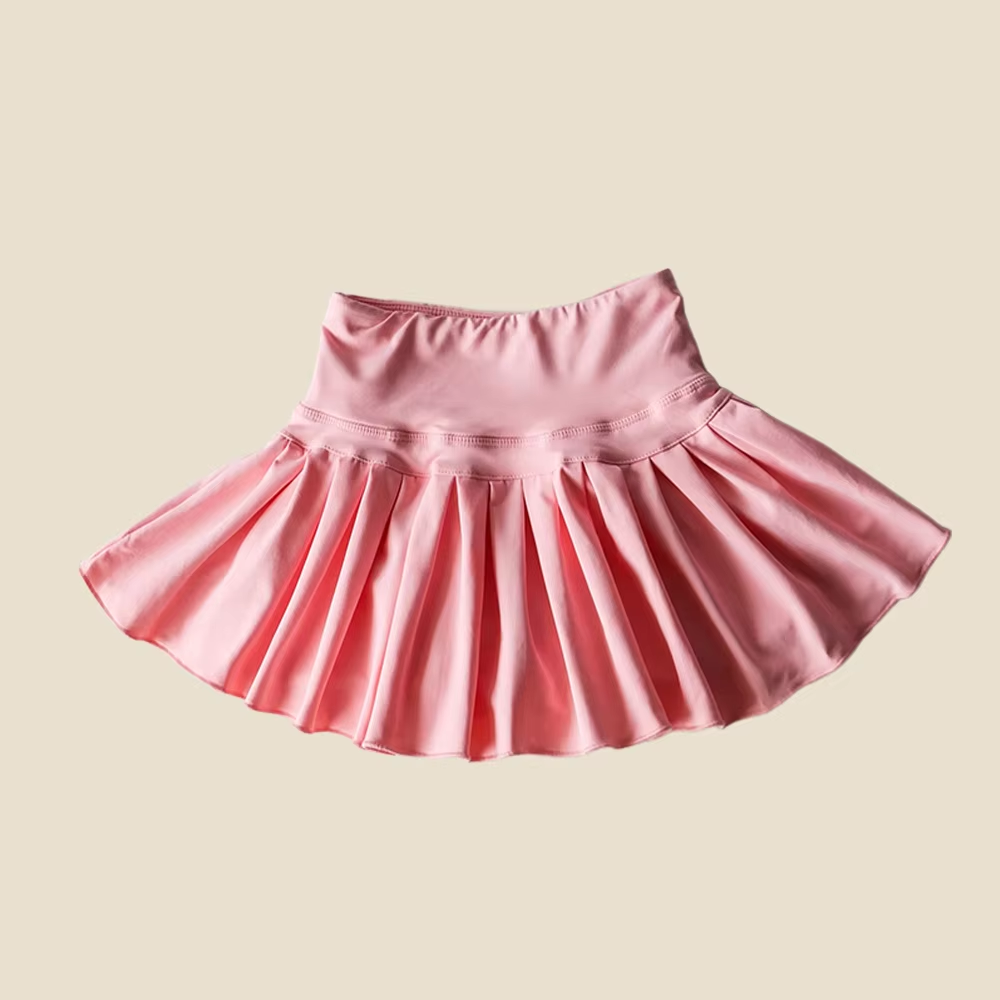 Pink high waist kids girls summer activewear skorts