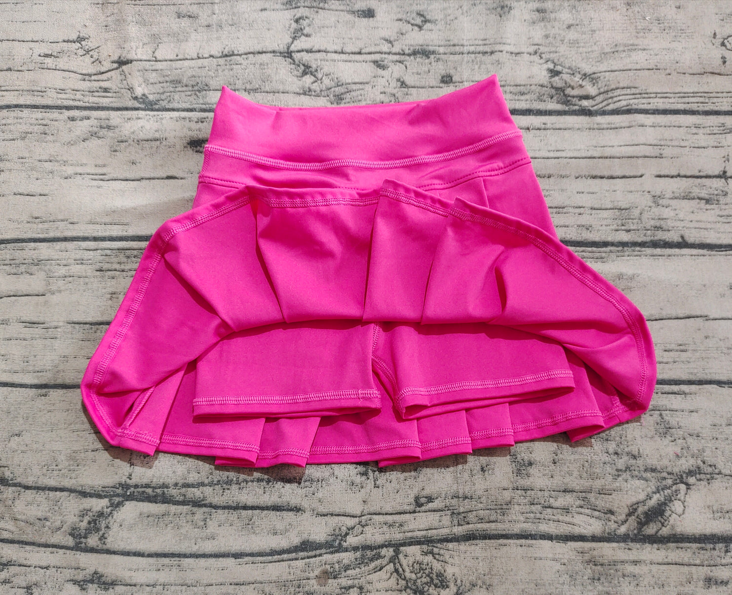 Hot pink high waist kids girls summer activewear skorts
