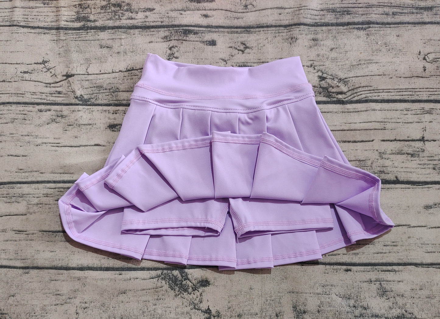 Lavender high waist kids girls summer activewear skorts