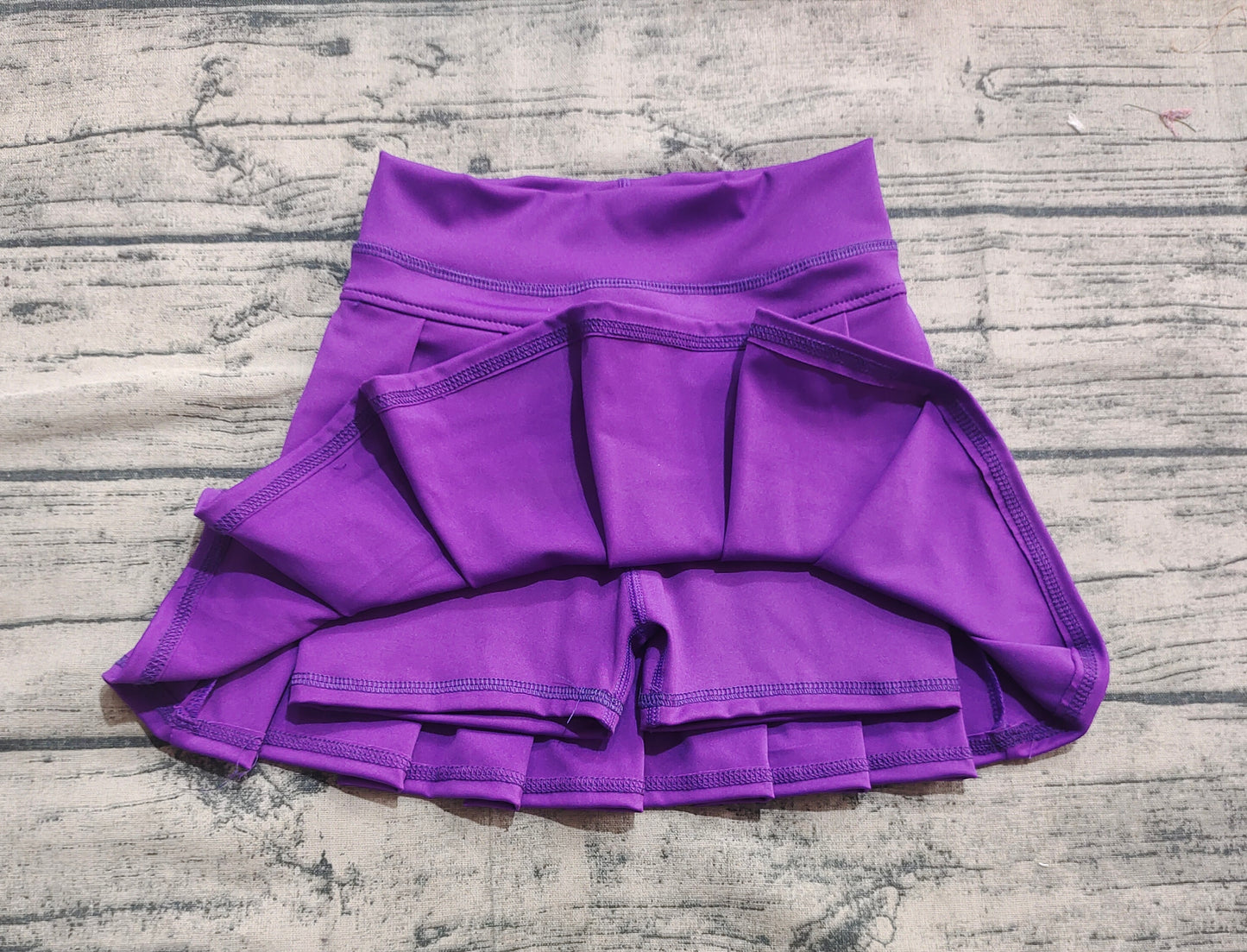 Purple high waist kids girls summer activewear skorts
