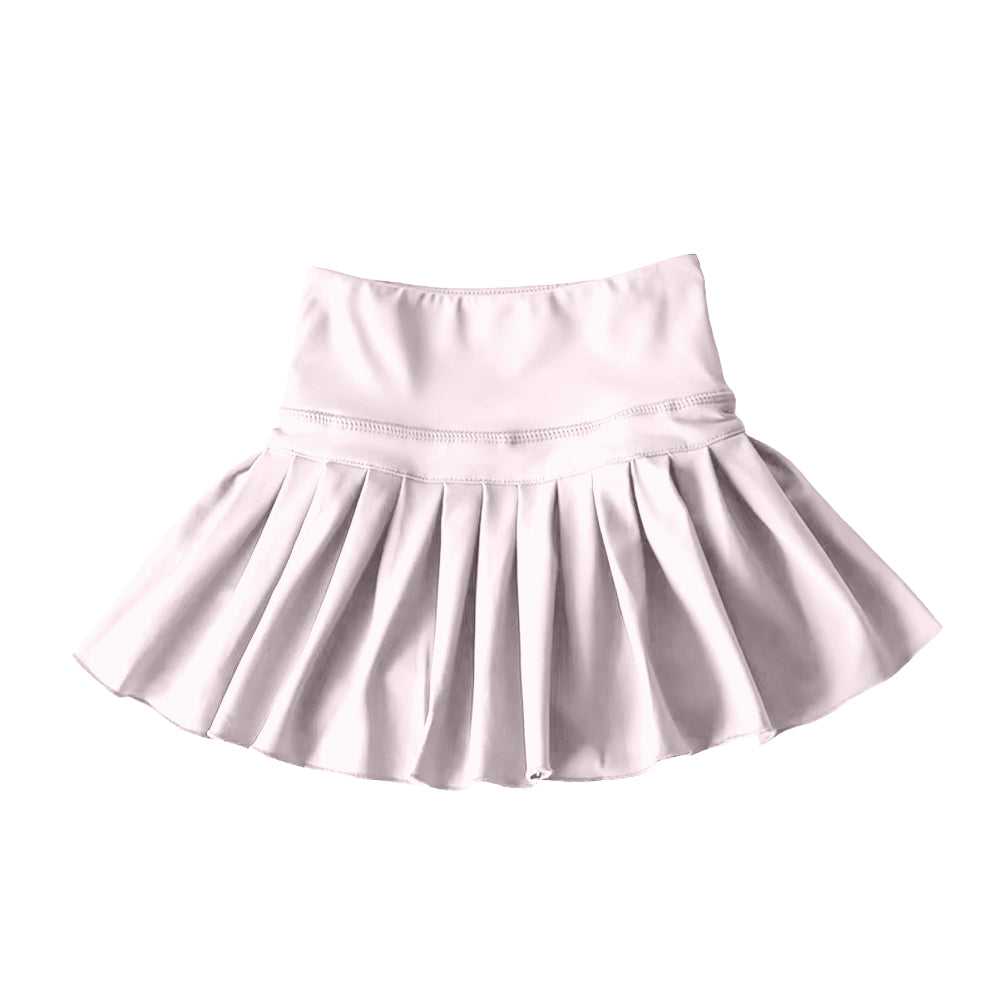 Light pink high waist kids girls summer activewear skorts