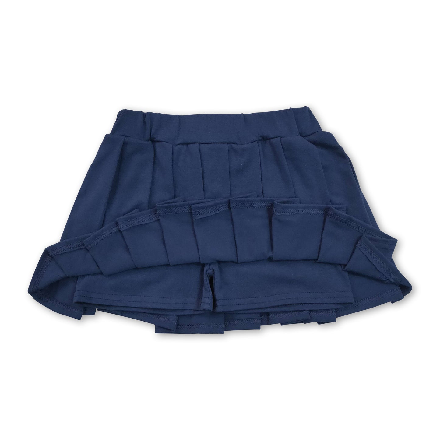 Navy cotton kids girls summer pleated skirt