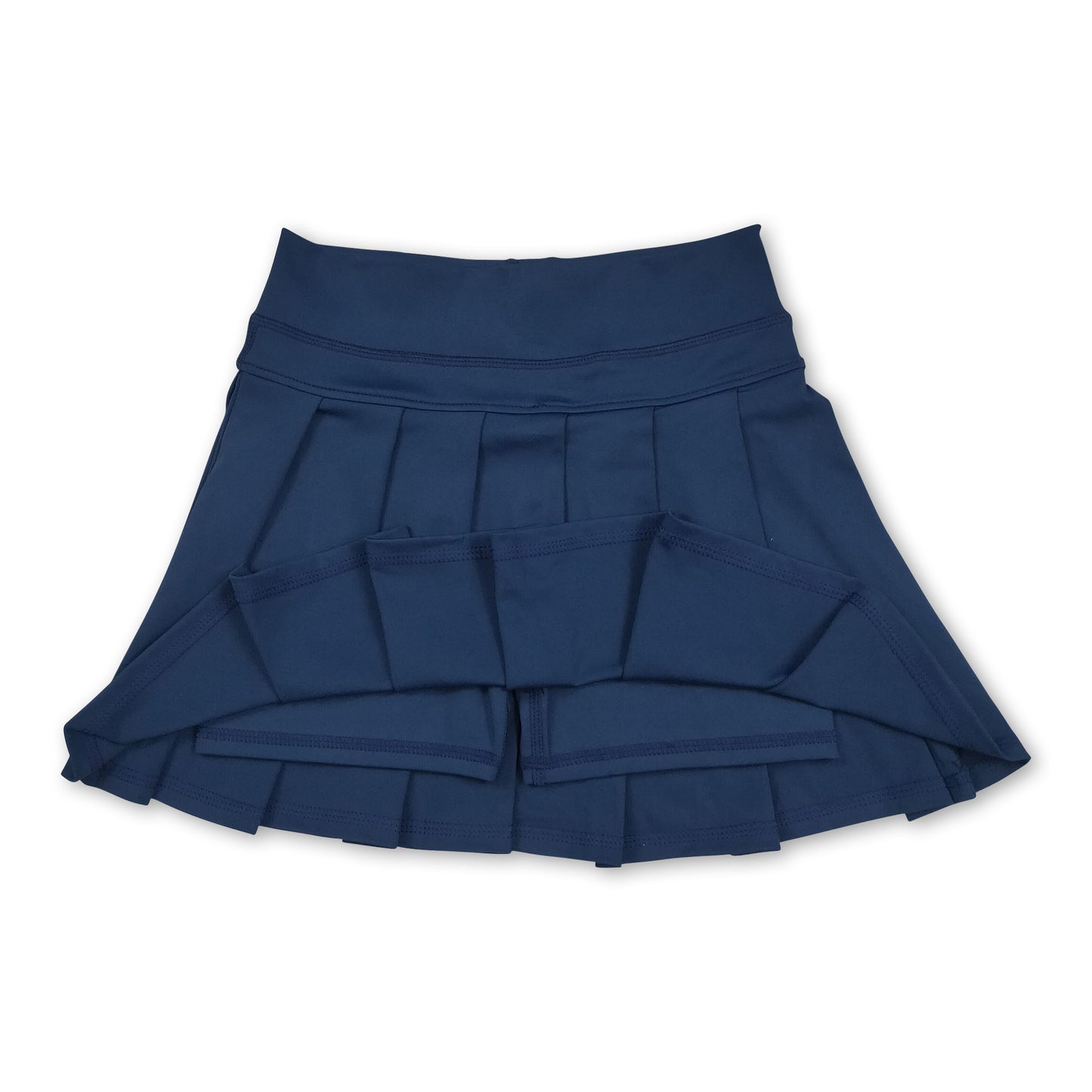 Navy high waist kids girls summer activewear pleated skorts