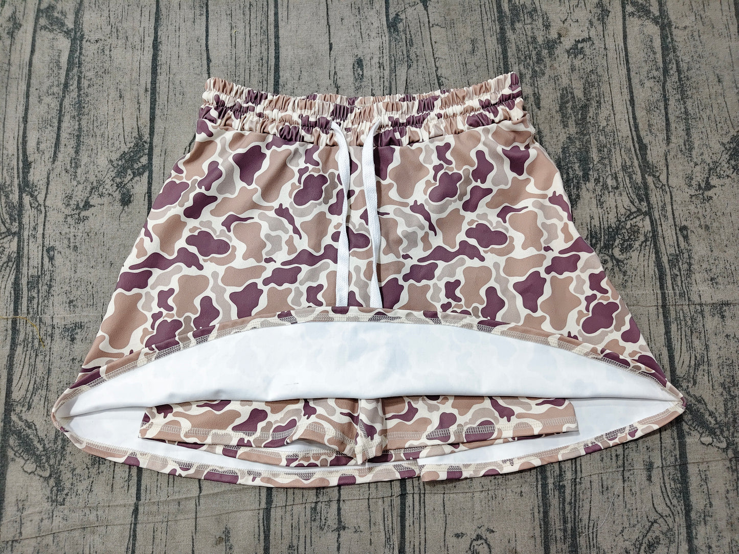 Khaki camo adult women summer activewear skirt