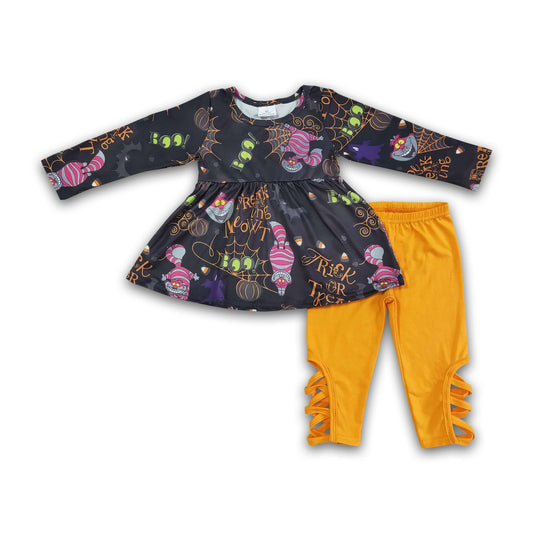 Long sleeve tunic leggings girls Halloween outfits