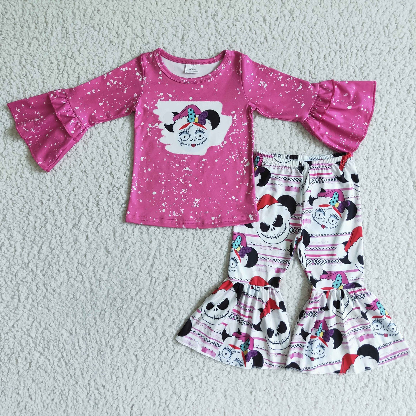 Hot pink bleached kids girls Halloween set