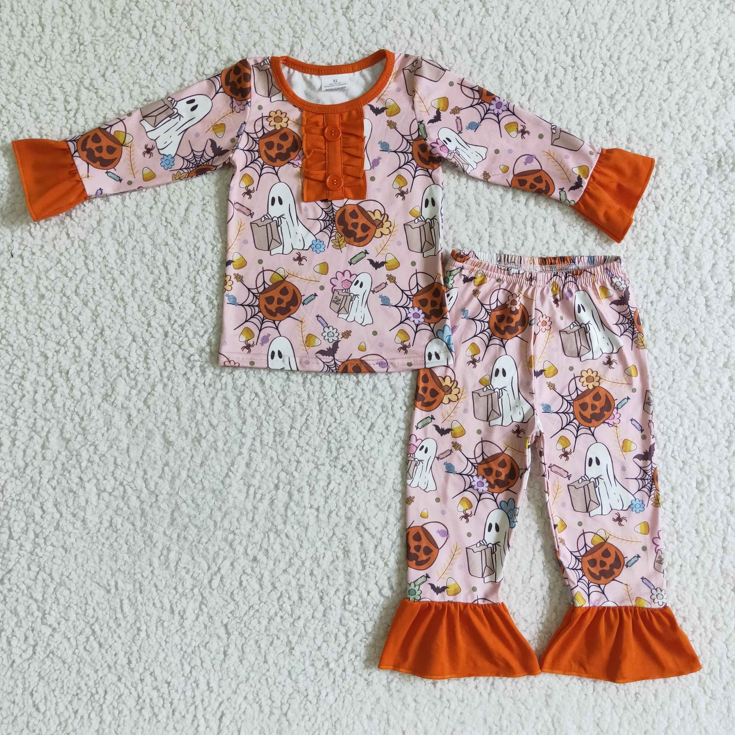 Ghost pumpkin sleepwear baby girl Halloween pajamas