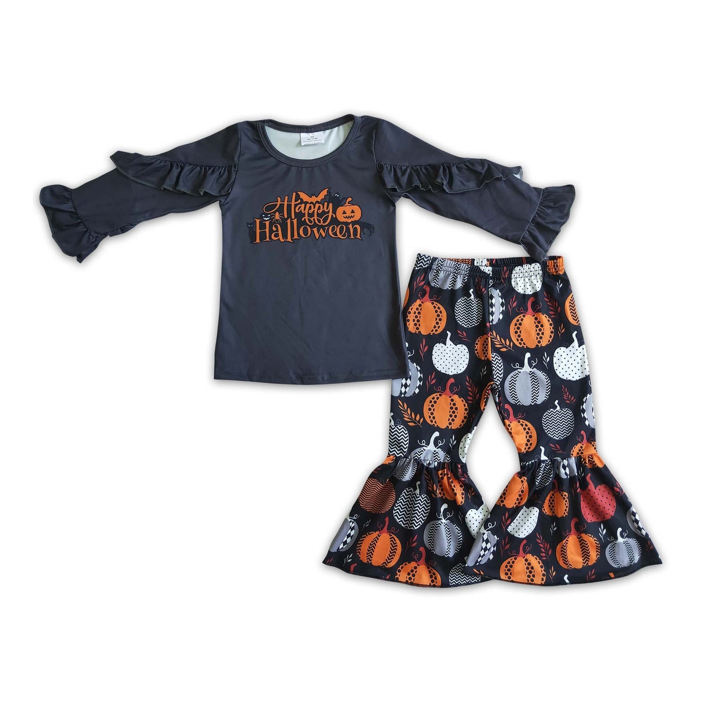 Happy Halloweenn shirt pumpkin pants girls clothing set