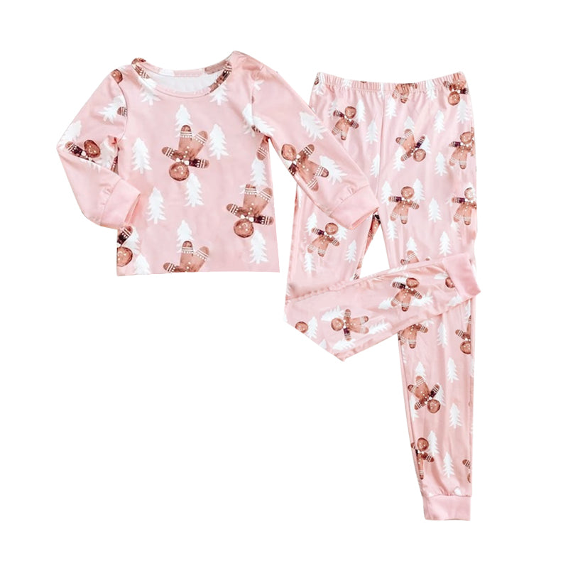 Pink gingerbread Christmas tree adult women pajamas