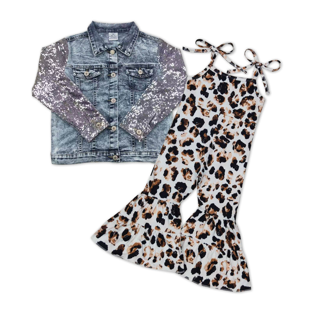 Leopard Print Sequin Denim Jacket Leopard Print Sequin Denim Jacket