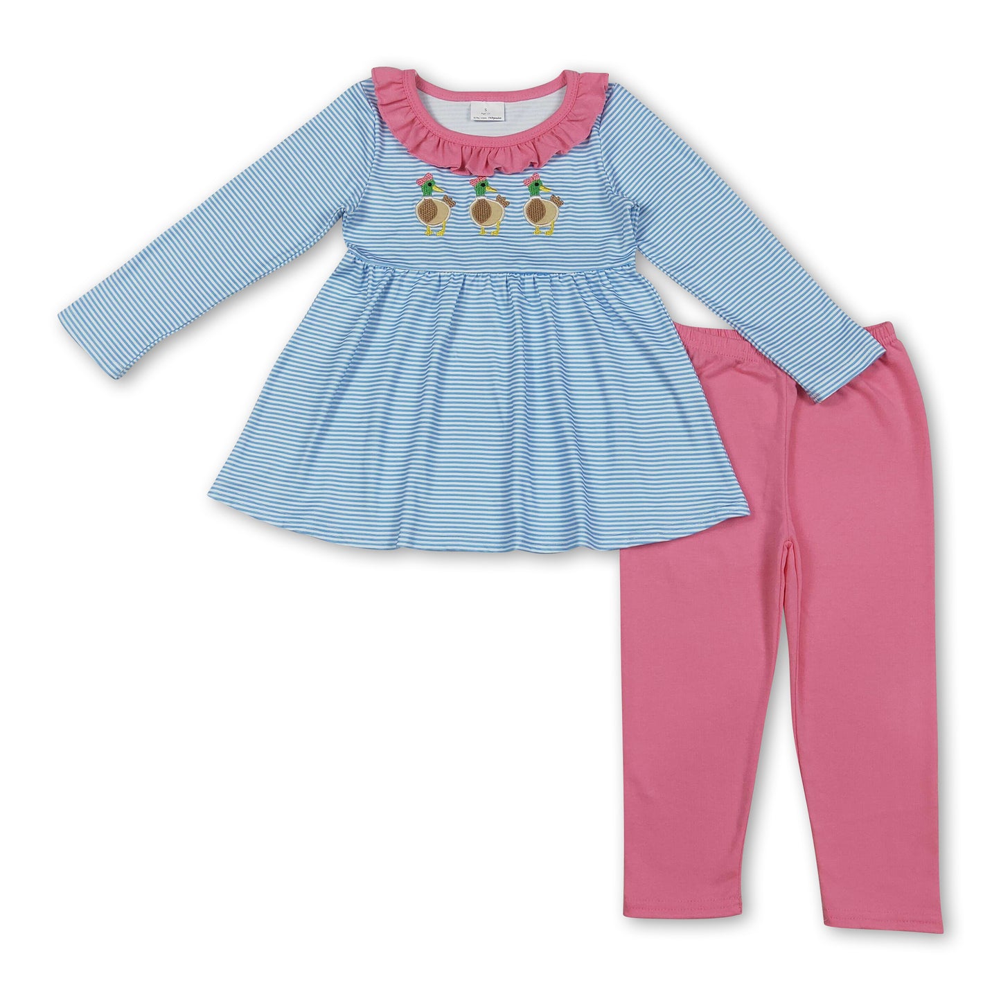 blue stripe duck hot pink pants kids girls outfits