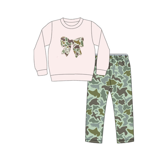 camo print girls long sleeve fall set