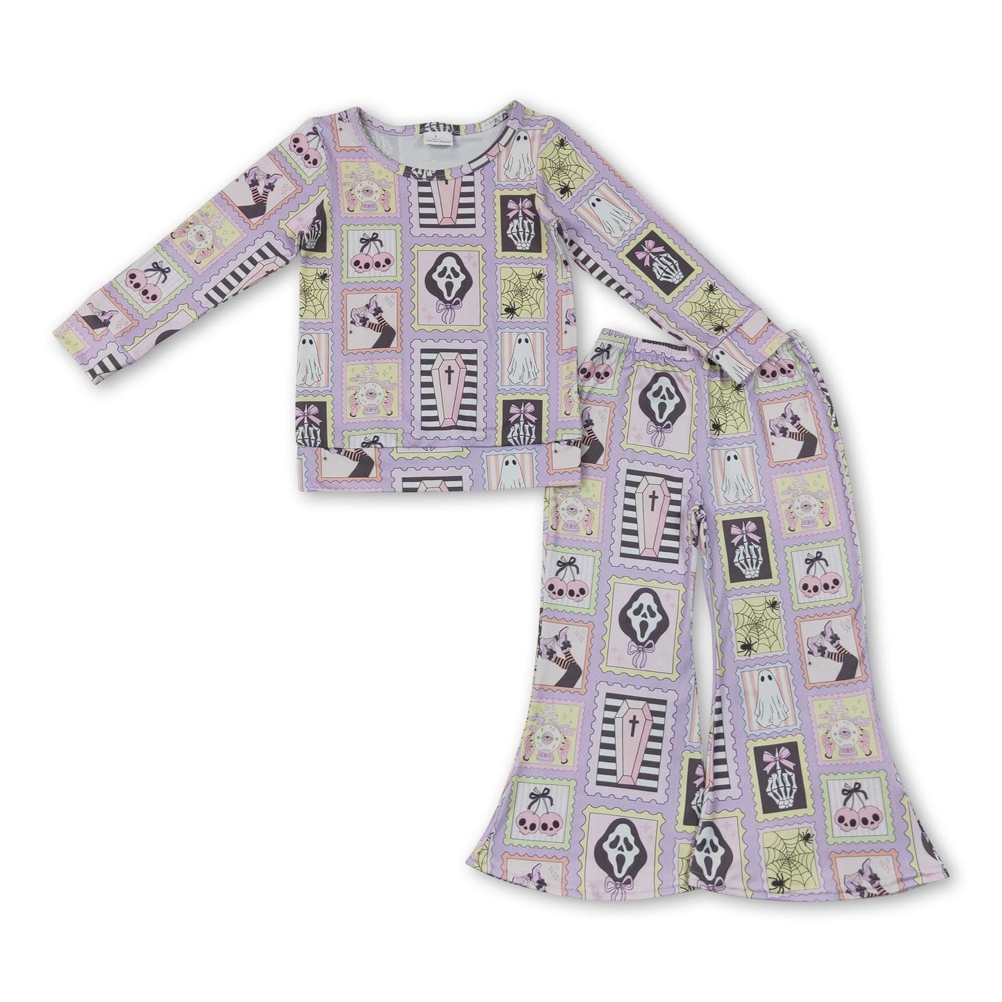 Ghost scream bow top pants girls Halloween outfits